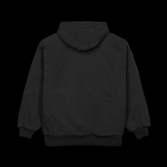 777 Work Hooded Jacket — Black Heavy-Duty Duck Cloth Workwear - AetherLux.Shop
