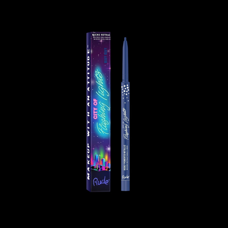 RUDE City of Flashing Lights Micro Retractable Liner - Wavy Navy by VYSN