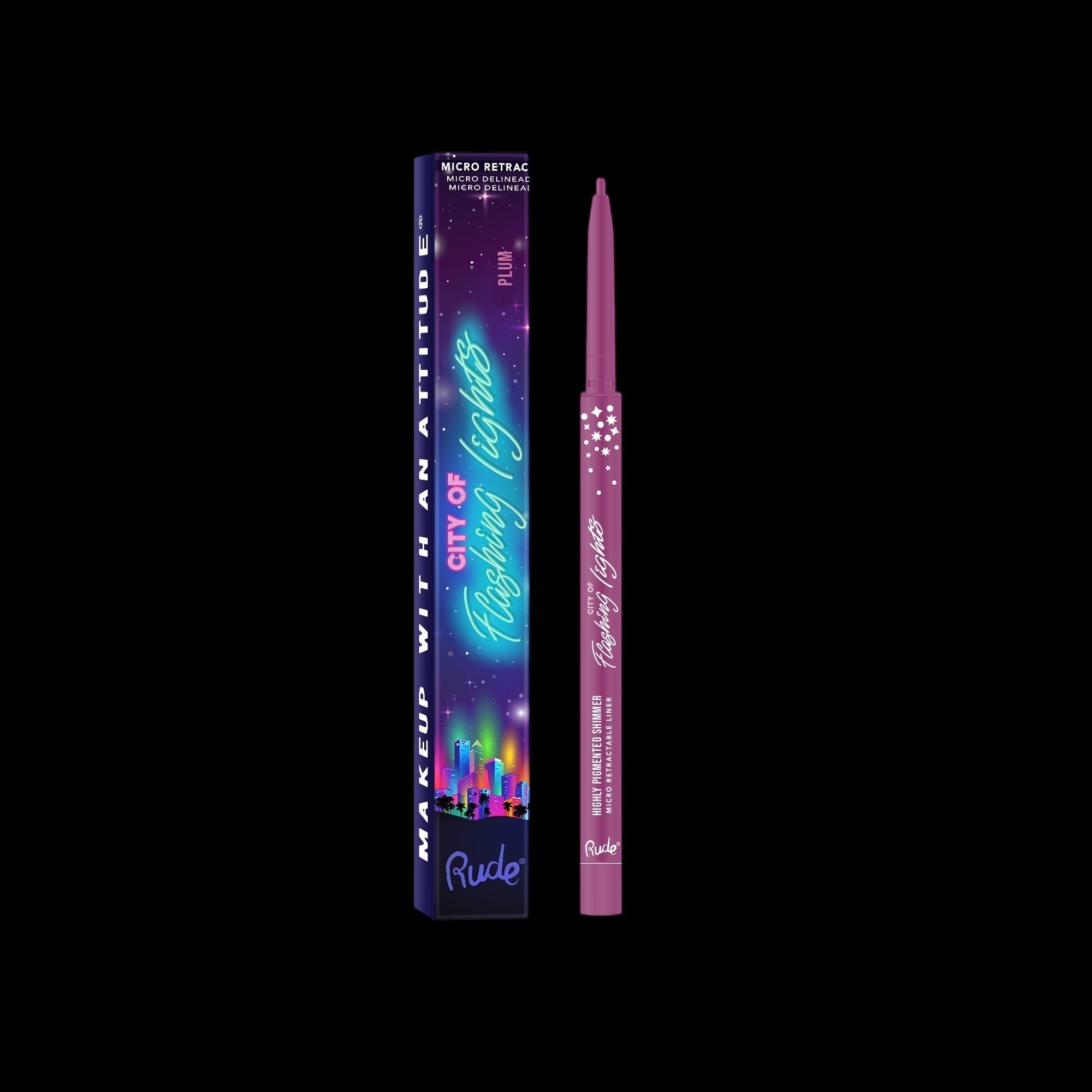 RUDE City of Flashing Lights Micro Retractable Liner - Plum by VYSN