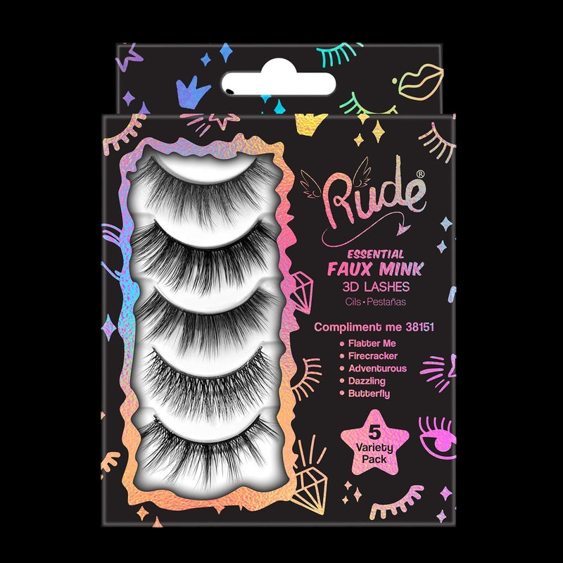 Rude Essential Faux Mink 3D Lashes 5 Multi-Pack - Compliment Me by VYSN