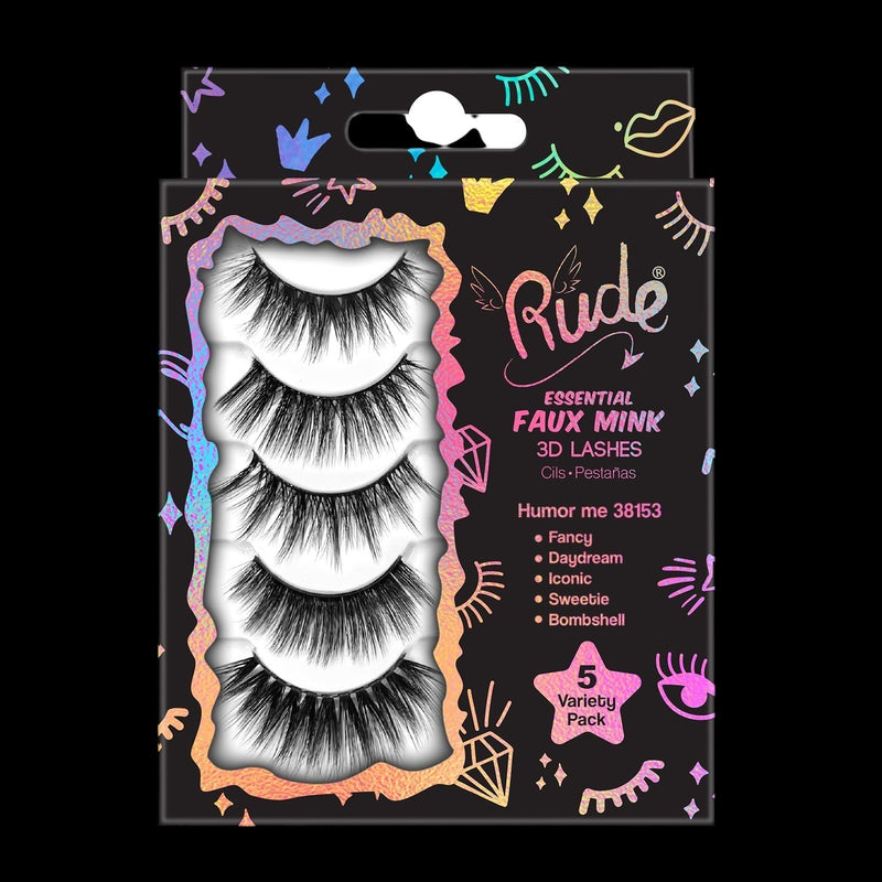 Rude Essential Faux Mink 3D Lashes 5 Multi-Pack - Humor Me by VYSN
