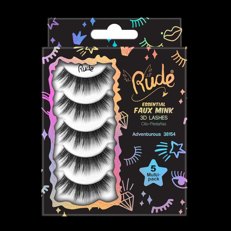 Rude Essential Faux Mink 3D Lashes 5 Multi-Pack - Adventurous by VYSN