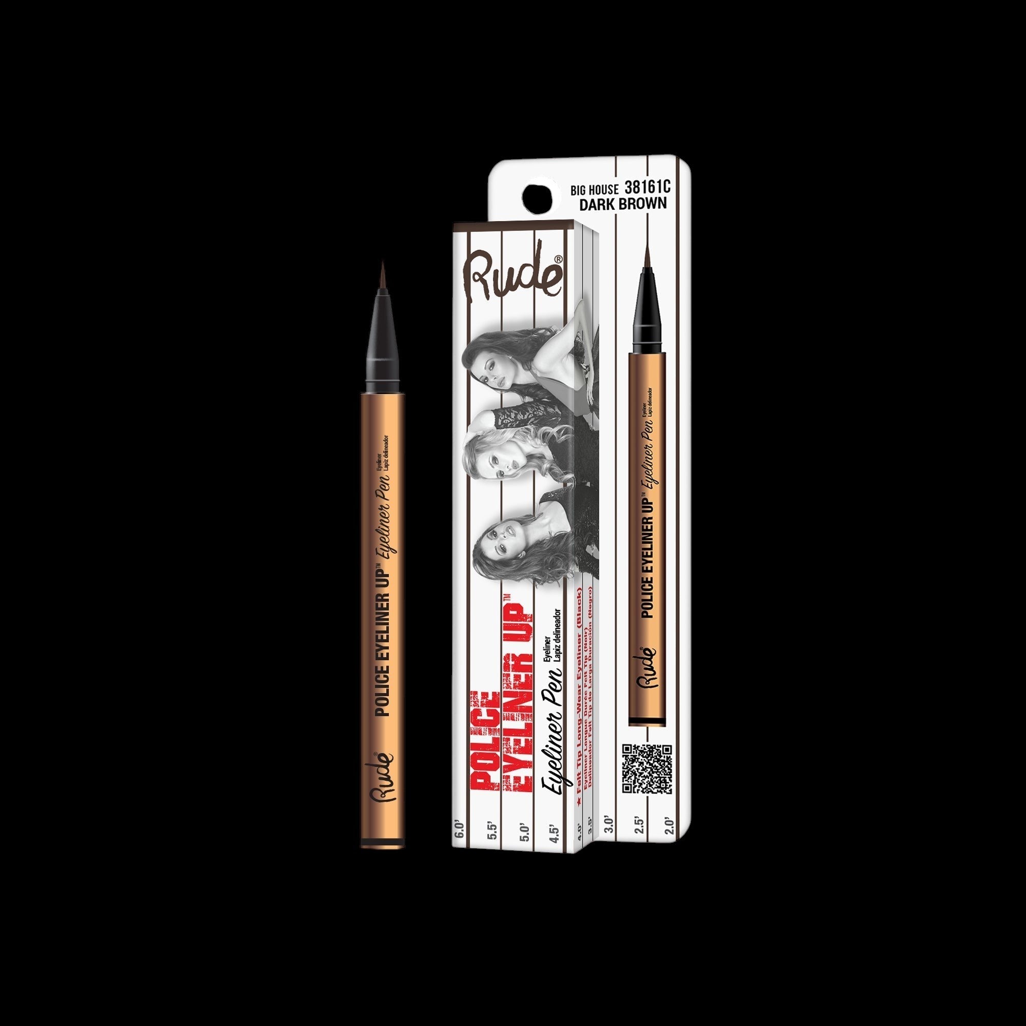 RUDE Police Eyeliner Up Eyeliner Pen - Big House (Dark Brown) CARDED by VYSN
