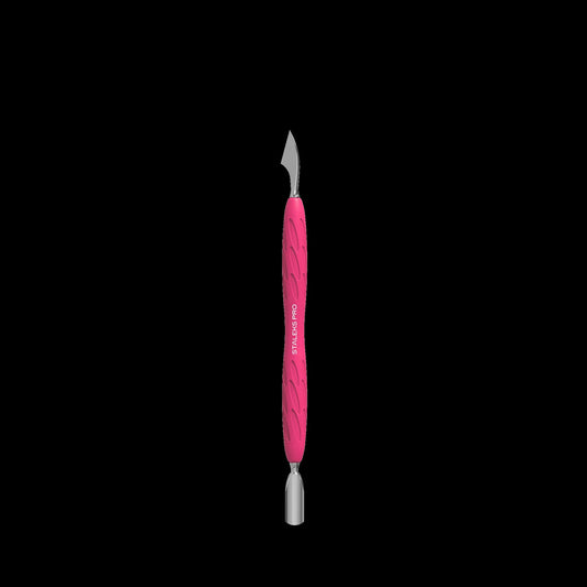 Manicure Pusher With Silicone Handle "Gummy" UNIQ 10 TYPE 3 (Narrow Rounded Pusher + Hatchet) -PQ-10/3- STALEKS by kvadrat store