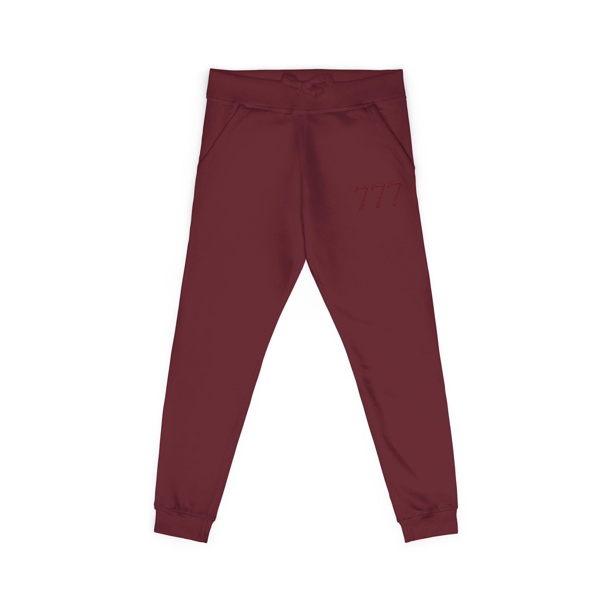 777 Fleece Sweatpants — Maroon
