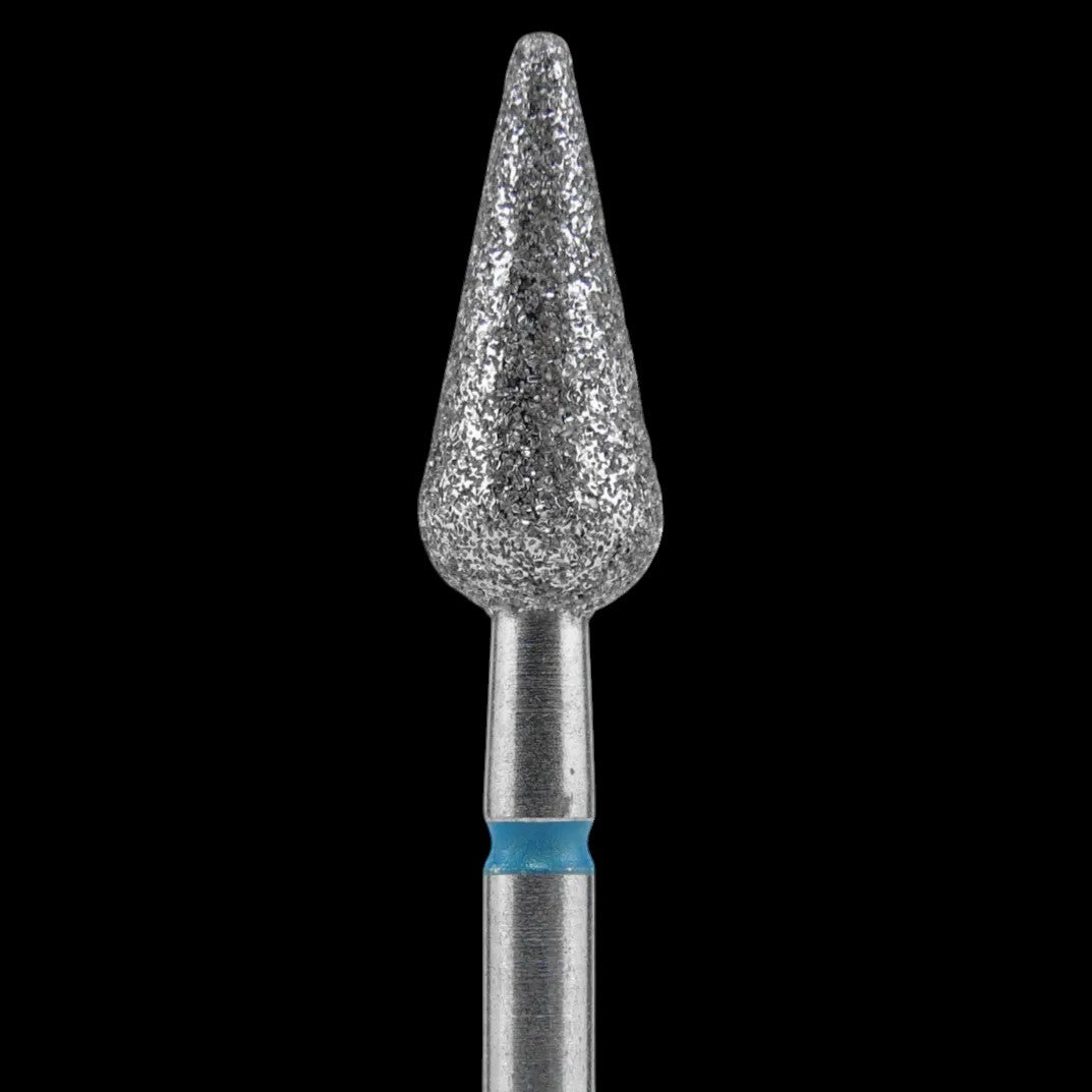 STALEKS - Diamond nail drill bit, "Pointed Pear", blue, EXPERT 5/12 mm (FA100B050/12) by kvadrat store
