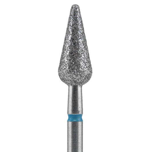 STALEKS - Diamond nail drill bit, "Pointed Pear", blue, EXPERT 5/12 mm (FA100B050/12)