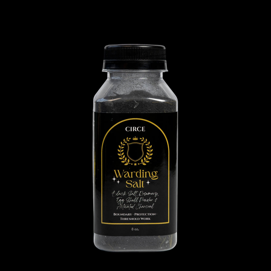 Warding Salt – Ritual Protection Blend with Black Salt, Rosemary & Activated Charcoal (8 oz) by Circe Boutique