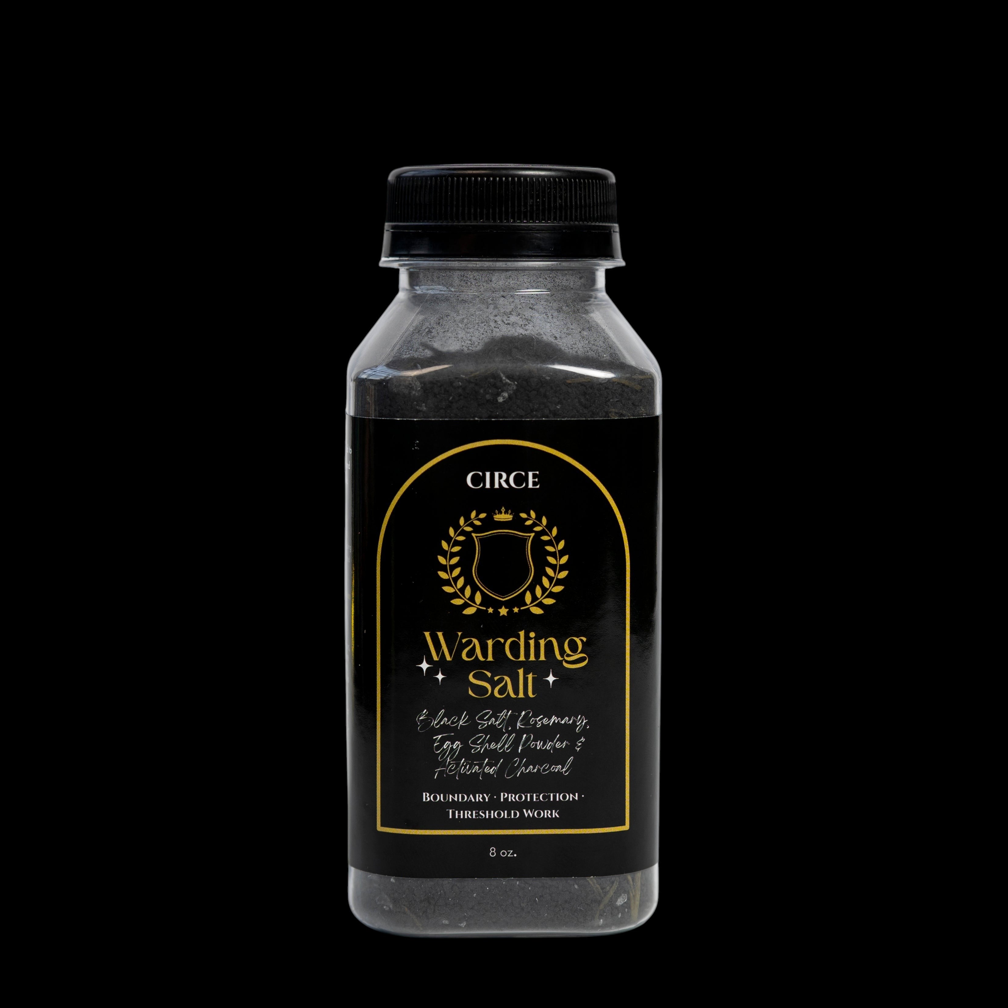 Warding Salt – Ritual Protection Blend with Black Salt, Rosemary & Activated Charcoal (8 oz) by Circe Boutique