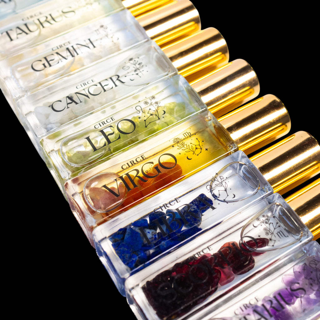 Zodiac Perfume Oil Set – 12 Gemstone‑Infused Zodiac Scents by Circe Boutique