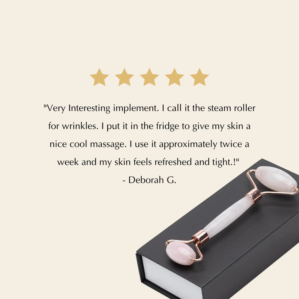 Rose Quartz Facial Roller – Dual-Ended Beauty Tool for Calming, Cooling & Skin Radiance by EpiLynx