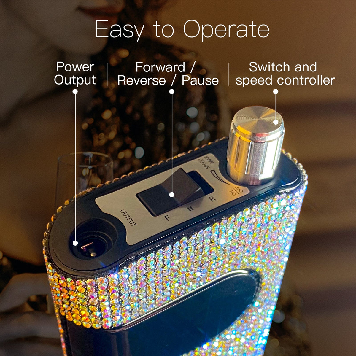 Wand™ Bling Nail Drill - Crystal Diamond - 35,000 RPM Rechargeable
