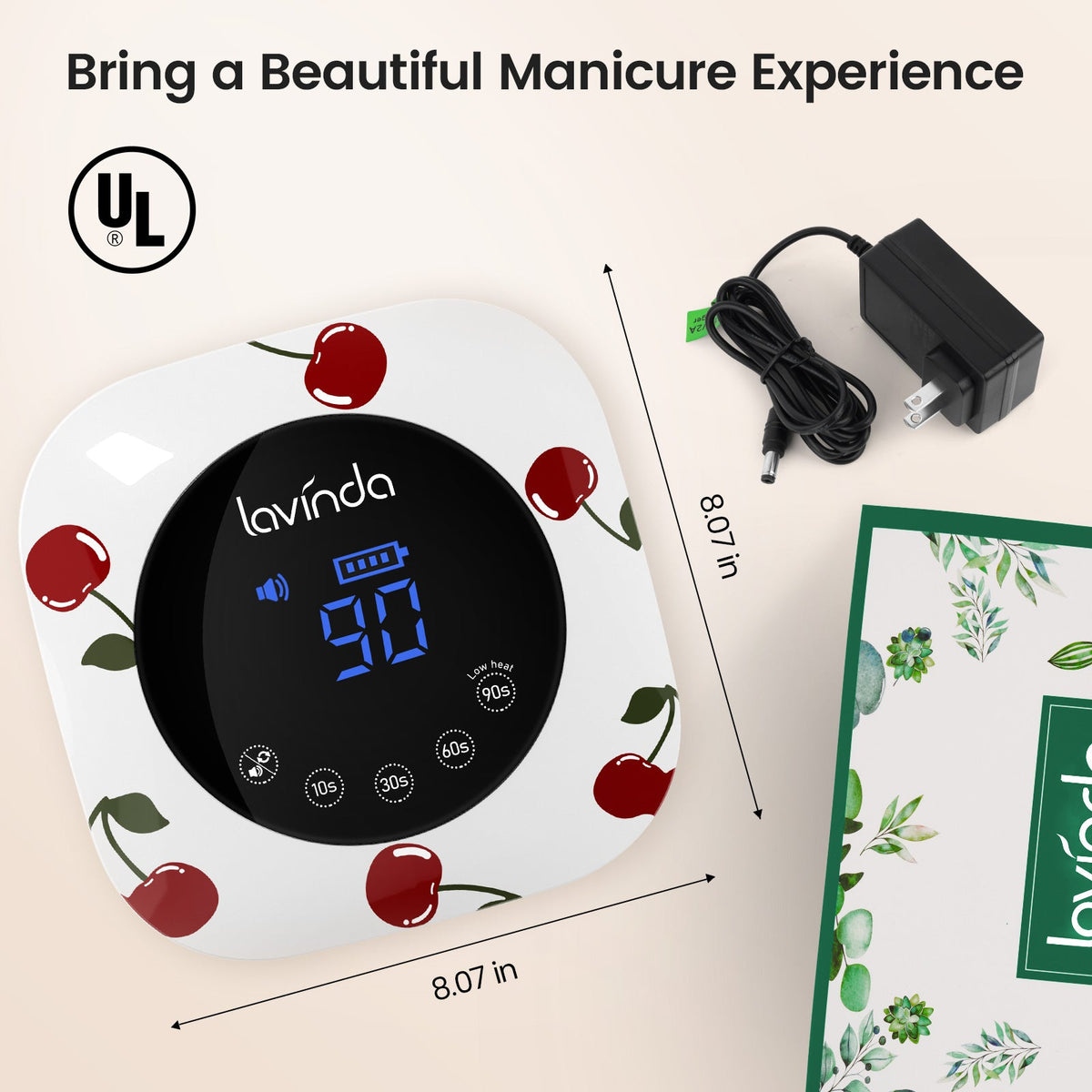 Crown™ Nail Lamp & Wand™ Nail Drill Bundle - Cherry Print