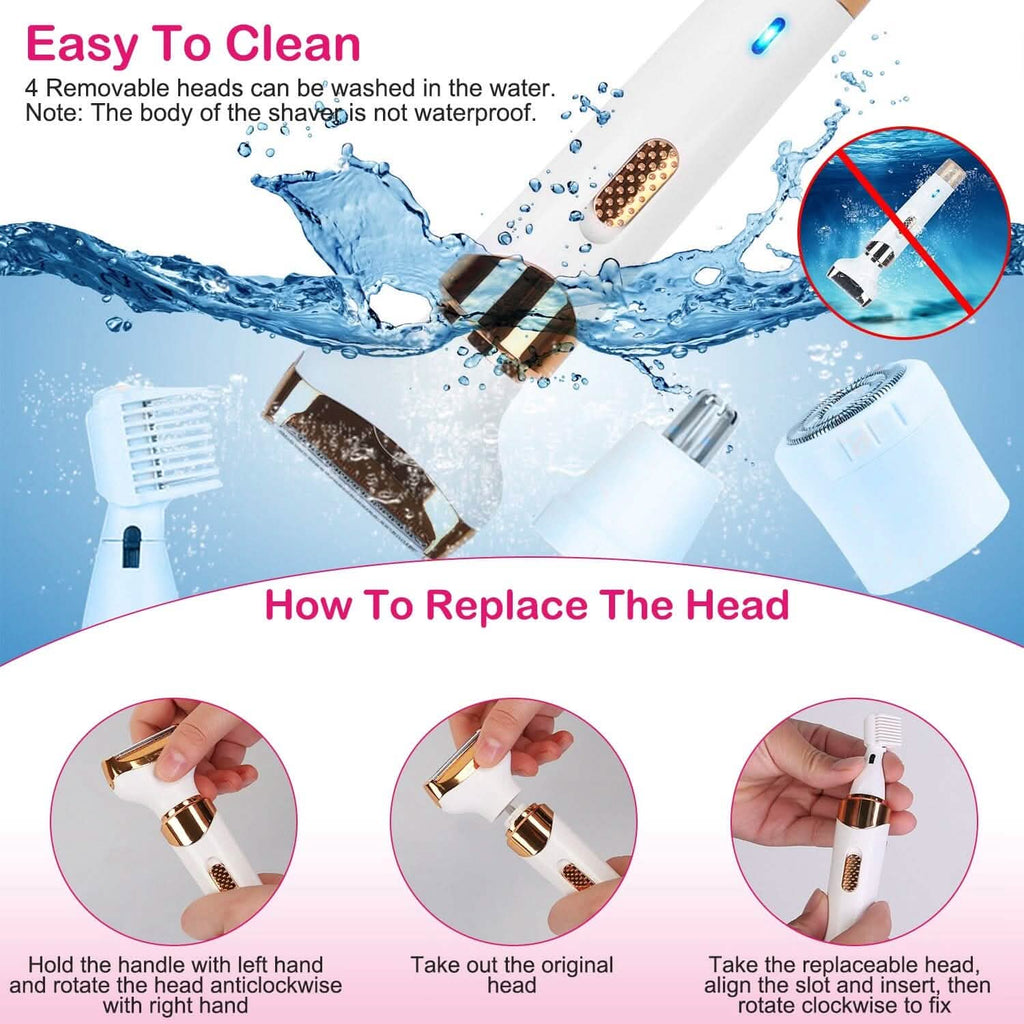 4-in-1 Women Electric Hair Shaver USB Rechargeable by DailySale