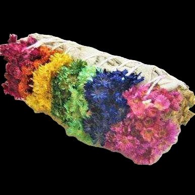 7 Chakra Rainbow Mullein & White Sage Smudge Stick (4 in.) by Sacred Crystals