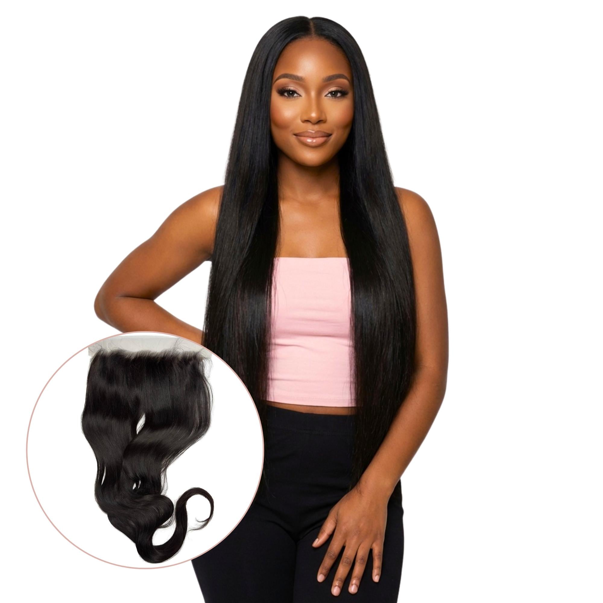 40" Raw Straight 13x6 HD Lace Human Hair Frontal by Private Label