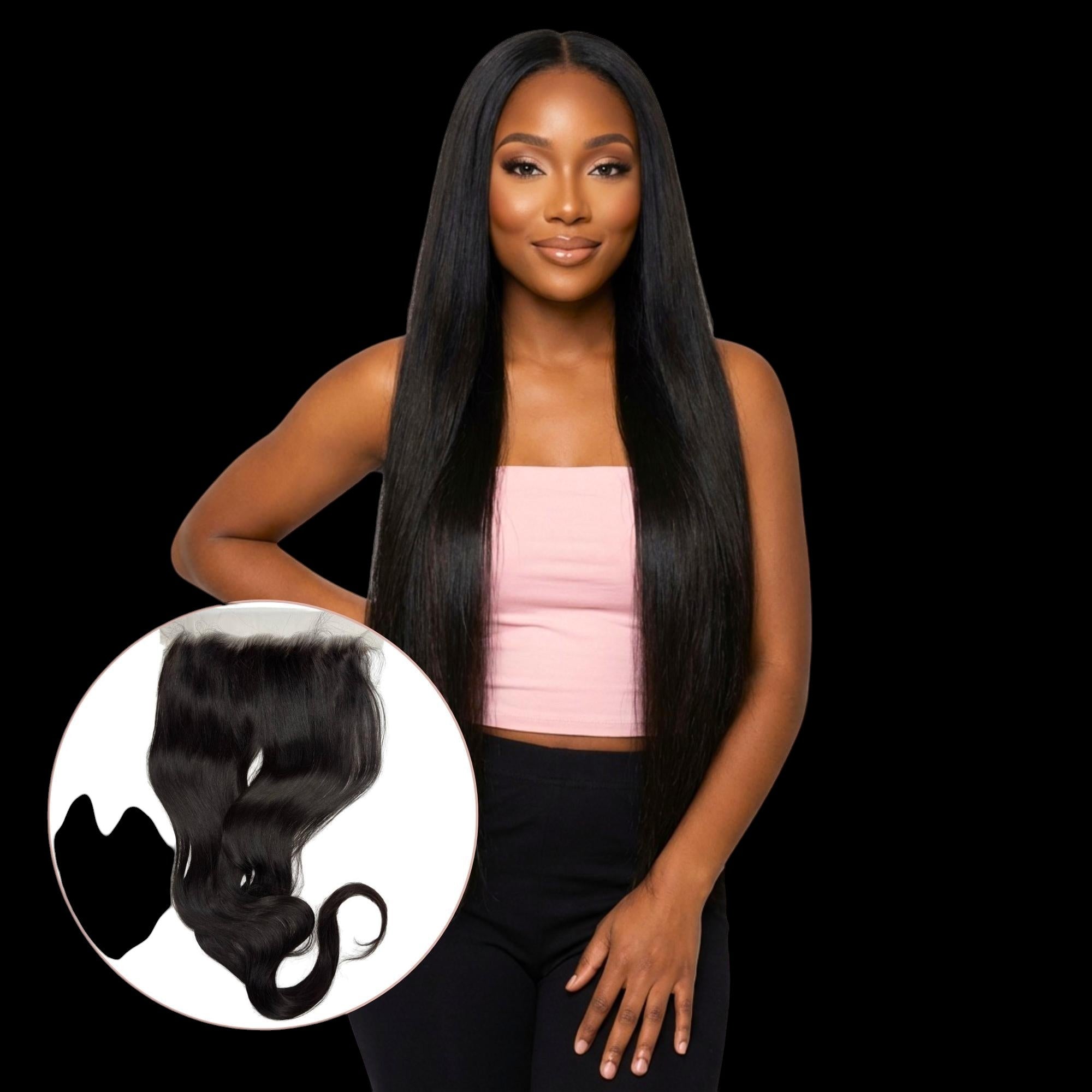 40" Raw Straight 13x6 HD Lace Human Hair Frontal by Private Label