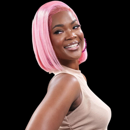 Cotton Candy 13x4 Transparent Lace Front 100% Human Hair Bob Wig by Private Label
