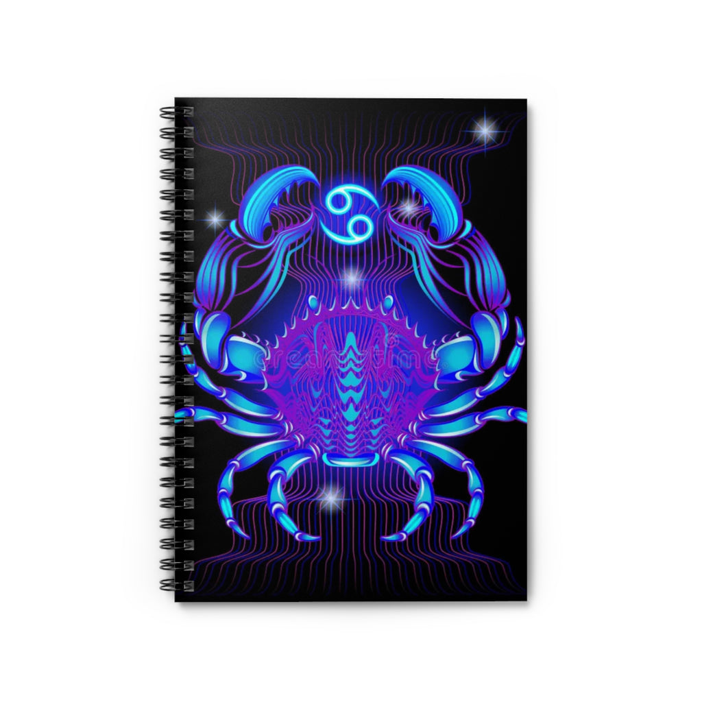 Bleu Aura: Cancer Spiral Notebook - Ruled Line