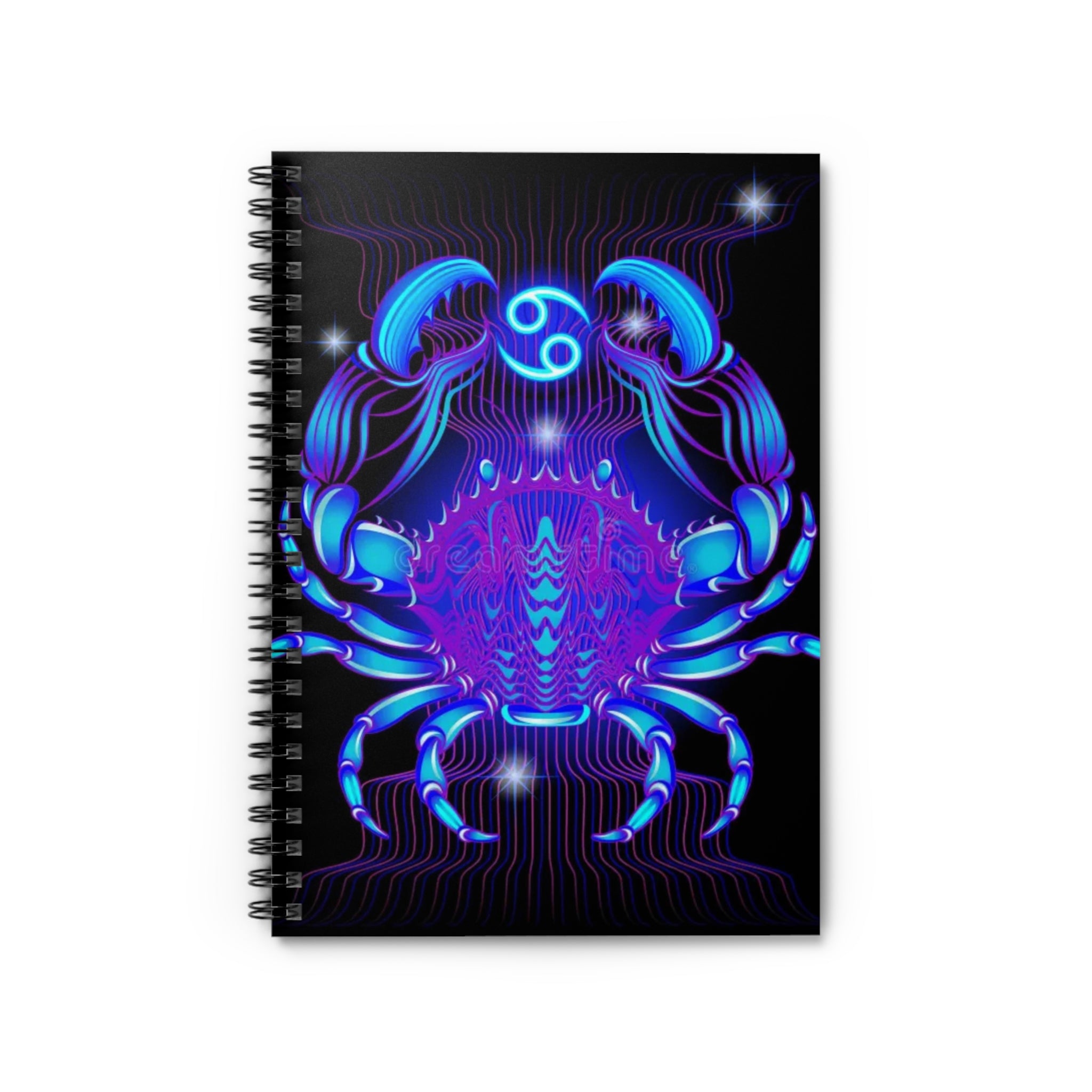 Bleu Aura: Cancer Spiral Notebook - Ruled Line