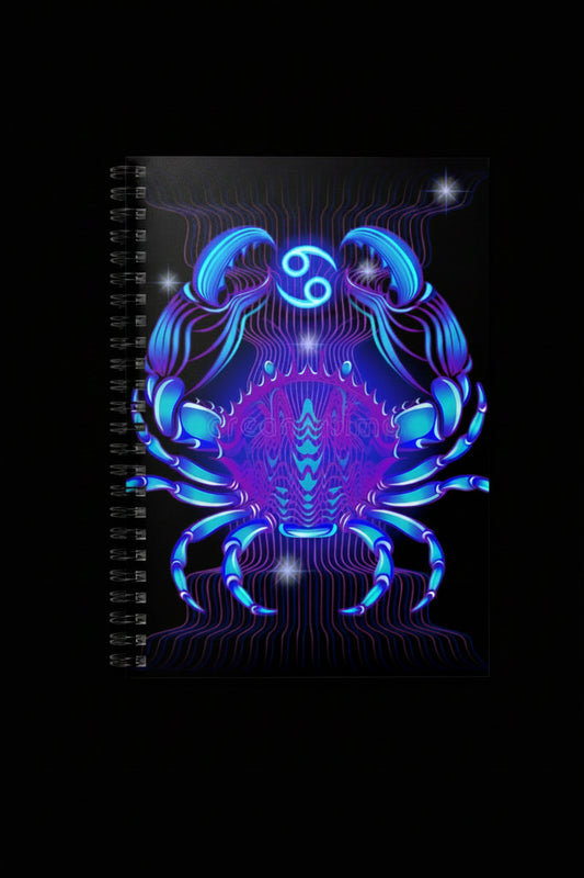 Bleu Aura: Cancer Spiral Notebook - Ruled Line - AetherLux.Shop