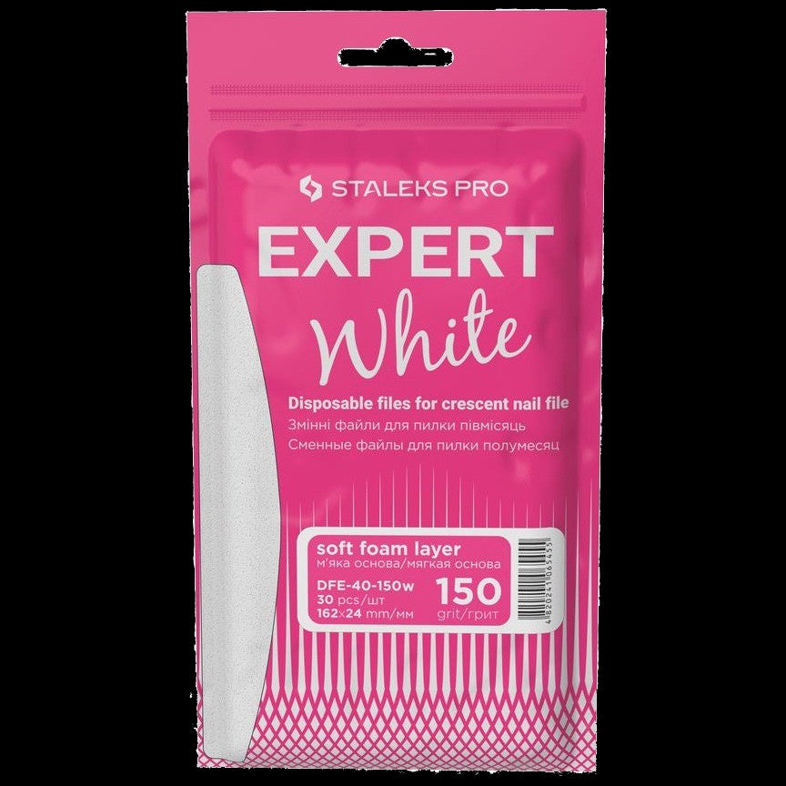 DISPOSABLE FILES CRESCENT NAIL FILE (SOFT BASE) EXPERT 40 (30 PCS) DFE-40 W- STALEKS™ by kvadrat store