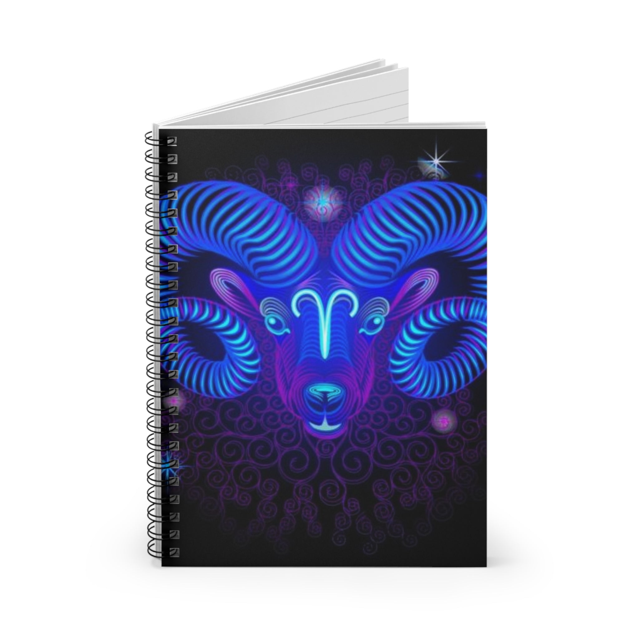 Bleu Aura: Leo Spiral Notebook - Ruled Line