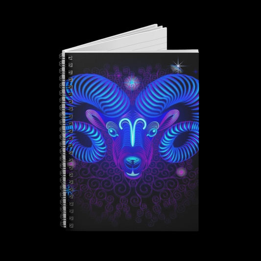 Bleu Aura: Leo Spiral Notebook - Ruled Line - AetherLux.Shop