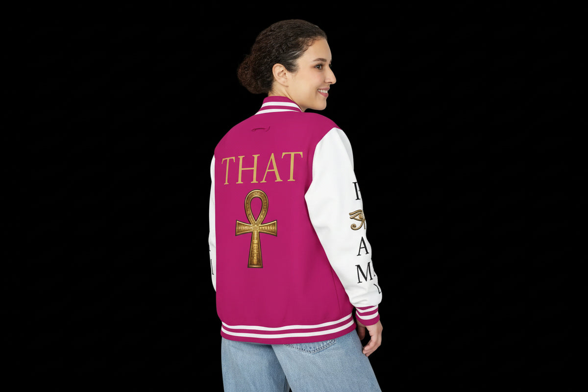I Am That I Am Ankh Letterman Jacket - AetherLux.Shop