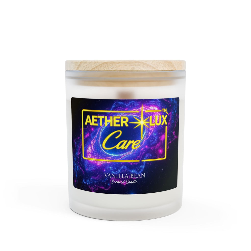 Vanilla Bean Frosted Glass Candle, 11oz