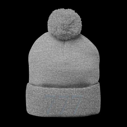 777 Pom-Pom Knit Cap — Grey - AetherLux.Shop
