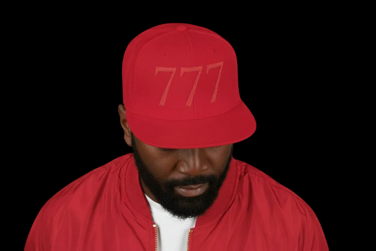 777 Snapback Hat - Red by Printify