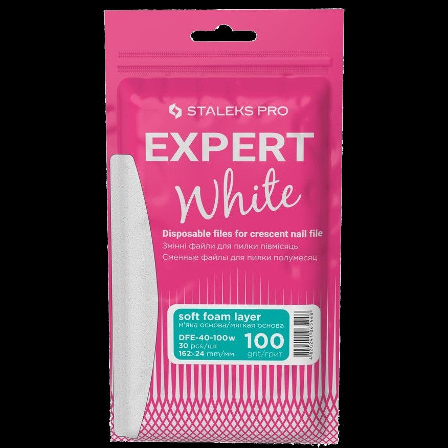 DISPOSABLE FILES CRESCENT NAIL FILE (SOFT BASE) EXPERT 40 (30 PCS) DFE-40 W- STALEKS™ by kvadrat store