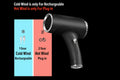 Black hair dryer with cold and hot wind options on a white background