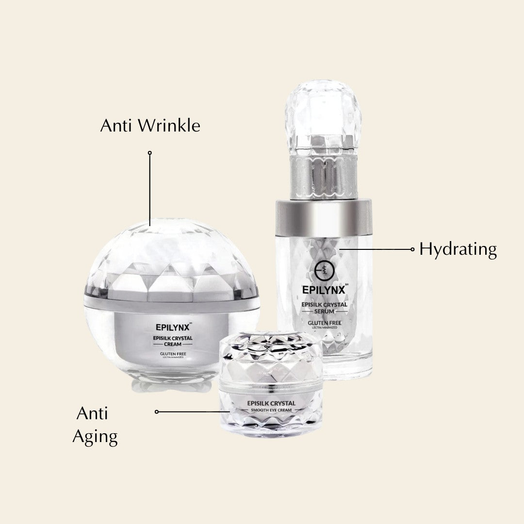 Wrinkle Smoothing Hydration Set for Sensitive Skin – Vegan, Gluten-Free 3-Piece Brightening & Firming Collection by EpiLynx