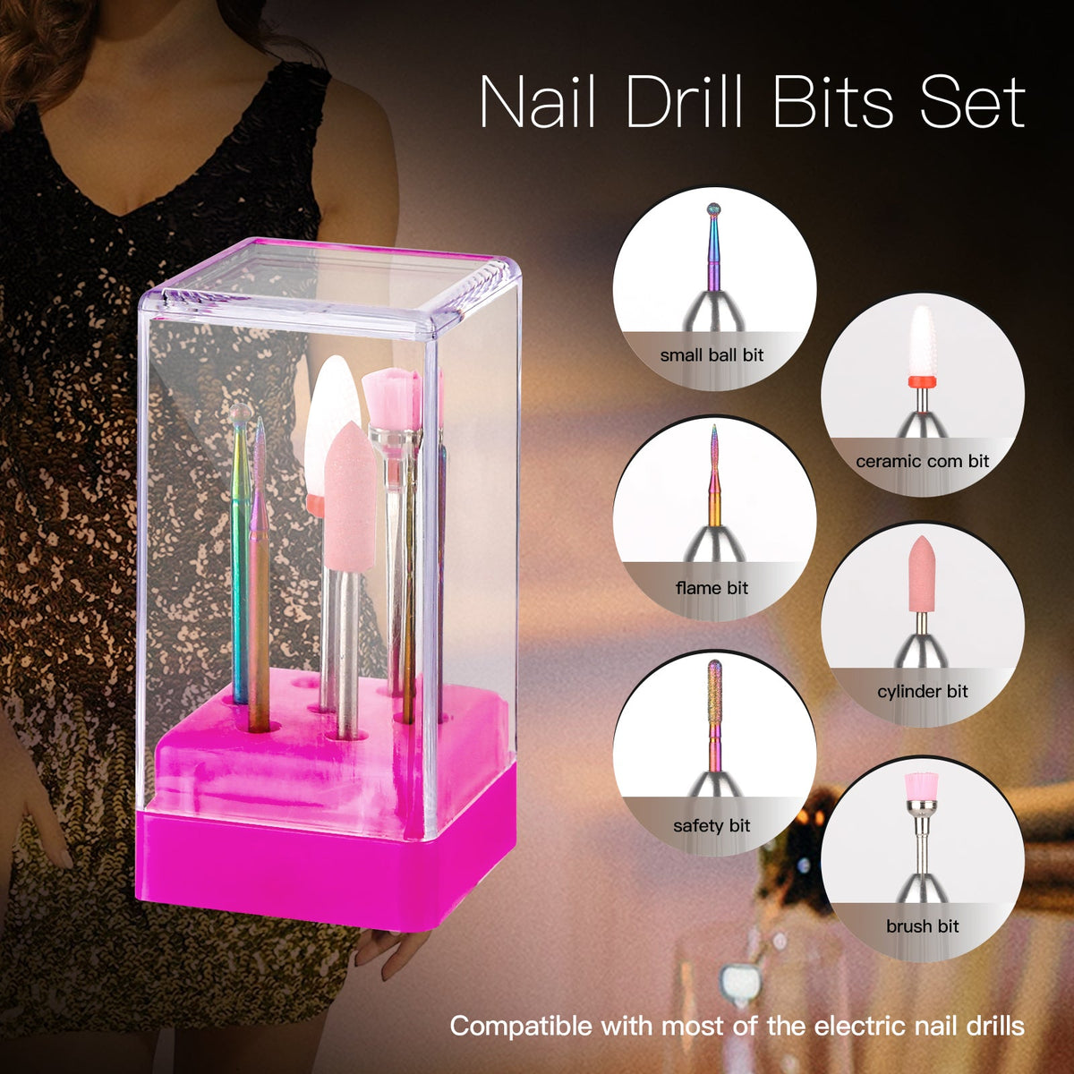 Wand™ Bling Nail Drill - Crystal Diamond - 35,000 RPM Rechargeable