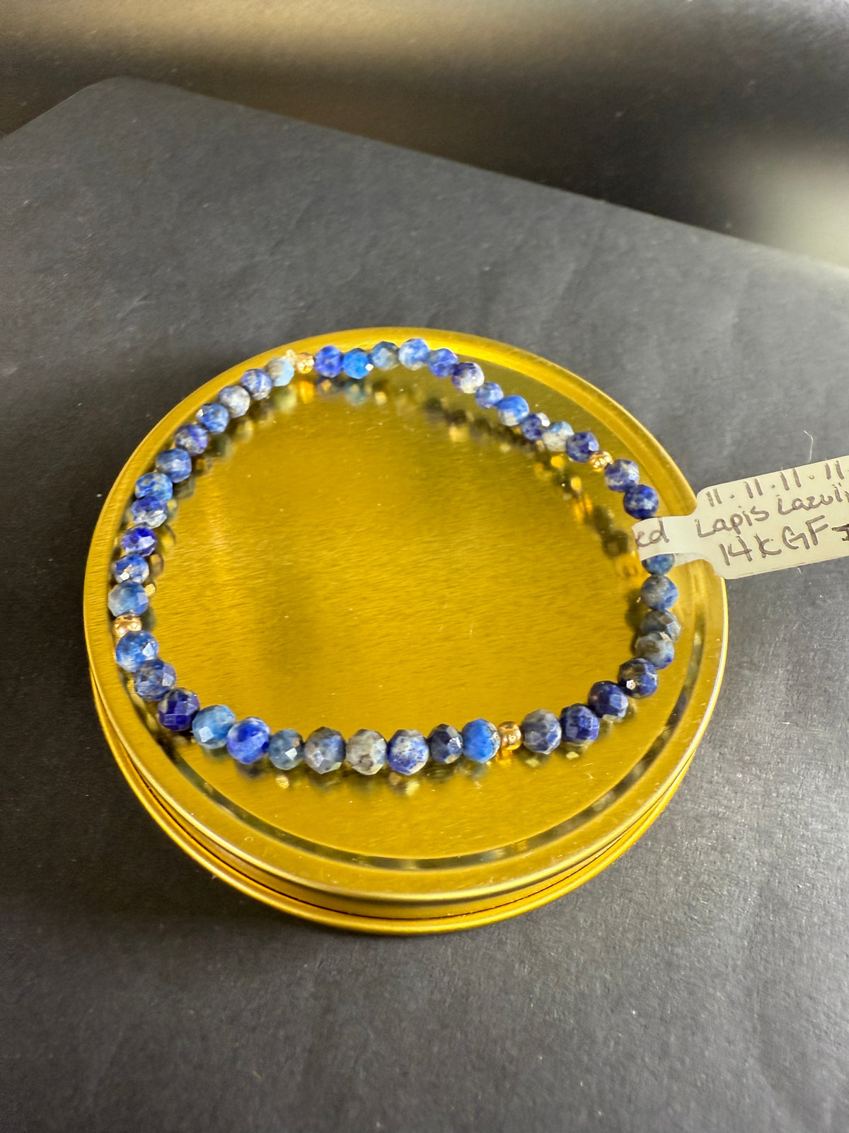 4mm Lapis Lazuli Bracelet 14KGF