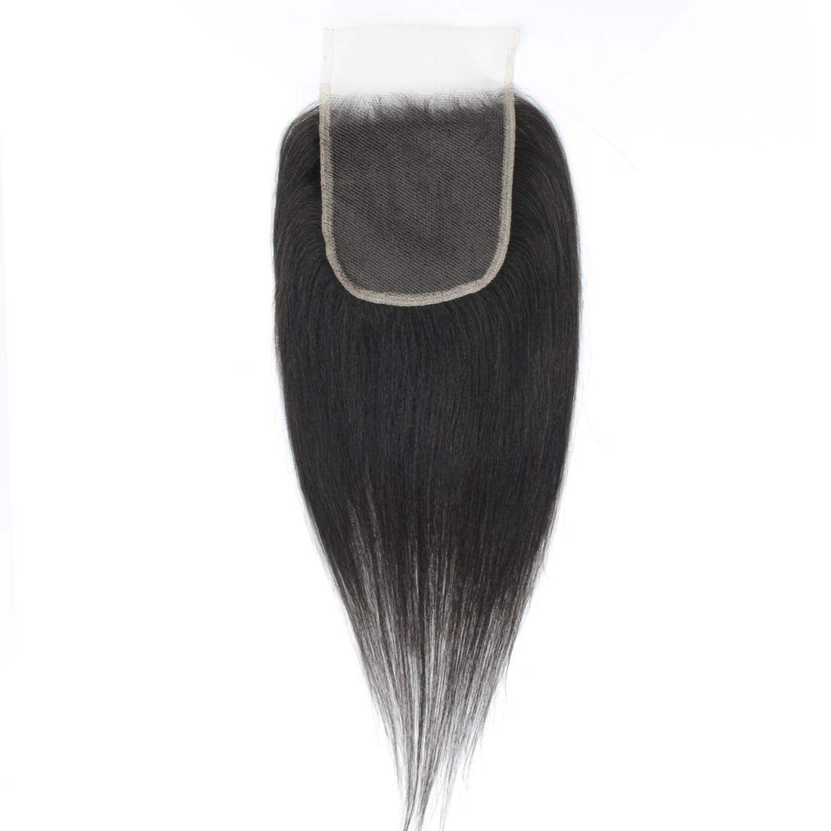 Yaki Straight 4x4 Transparent Lace Human Hair Closure by Private Label