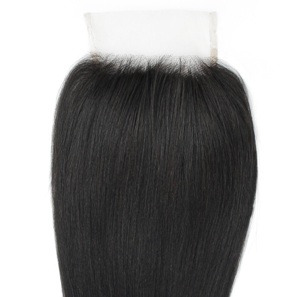 Yaki Straight 4x4 Transparent Lace Human Hair Closure by Private Label