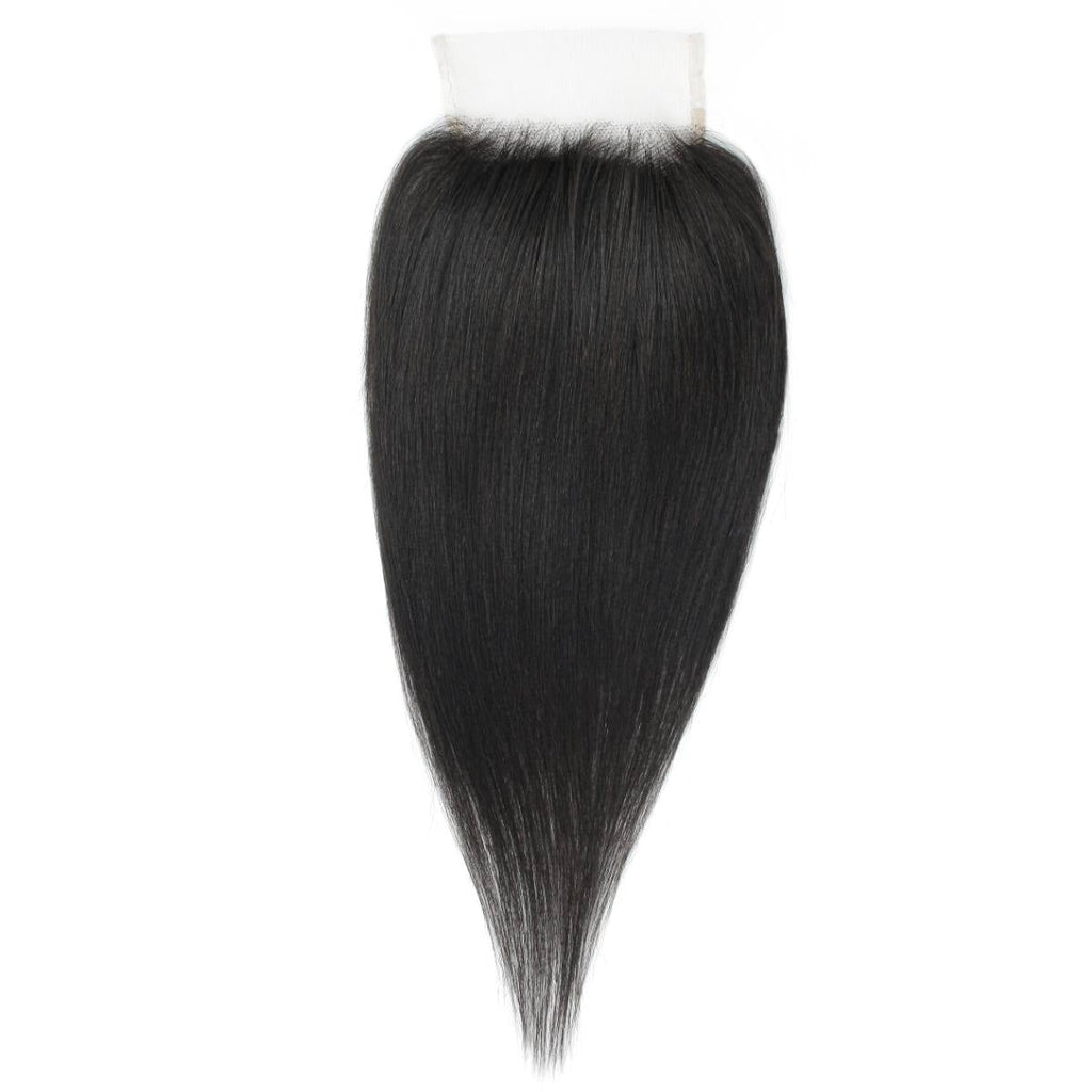 Yaki Straight 4x4 Transparent Lace Human Hair Closure by Private Label