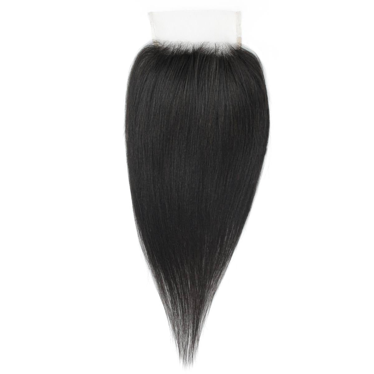 Yaki Straight 4x4 Transparent Lace Human Hair Closure by Private Label