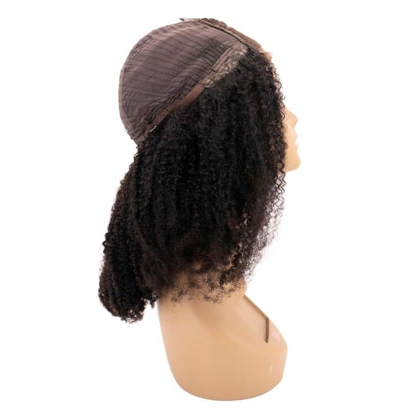 Afro Kinky Curly 4x4 Transparent Lace 100% Human Hair Closure Wig by Private Label