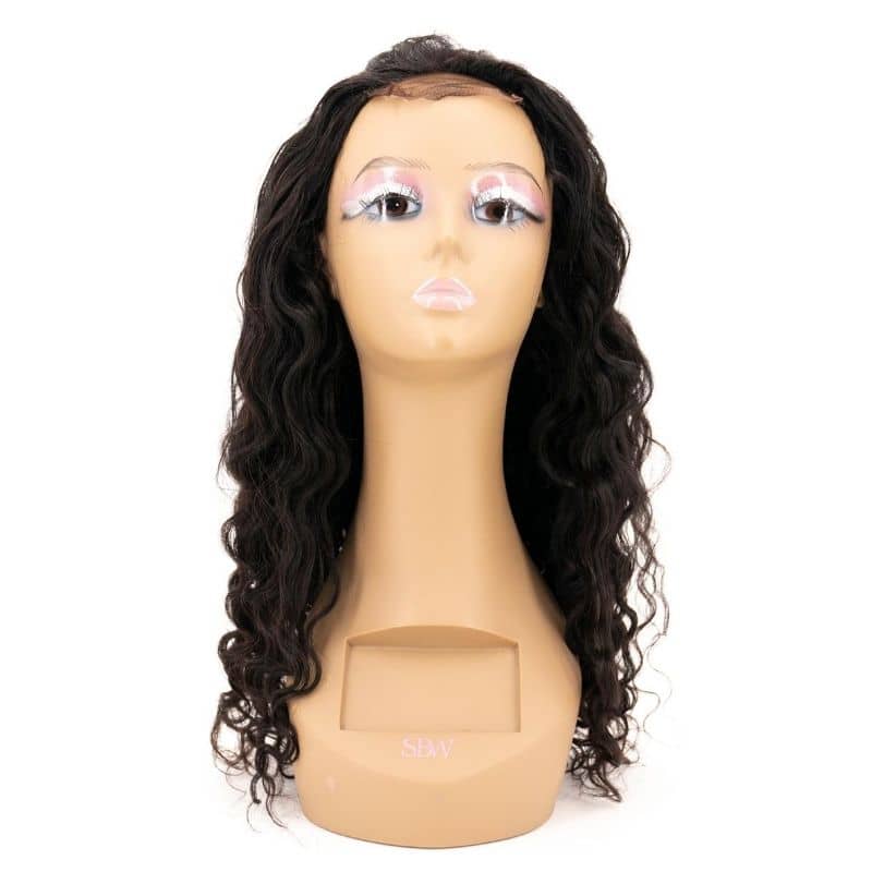 Beach Wave 4x4 Transparent Lace 100% Human Hair Closure Wig by Private Label