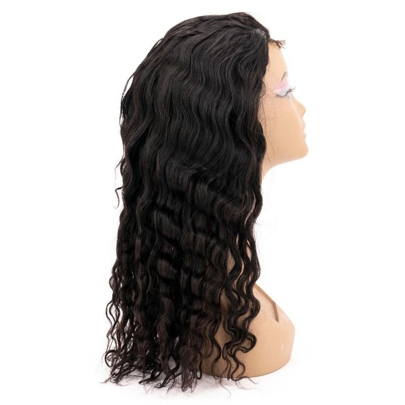 Beach Wave 4x4 Transparent Lace 100% Human Hair Closure Wig by Private Label