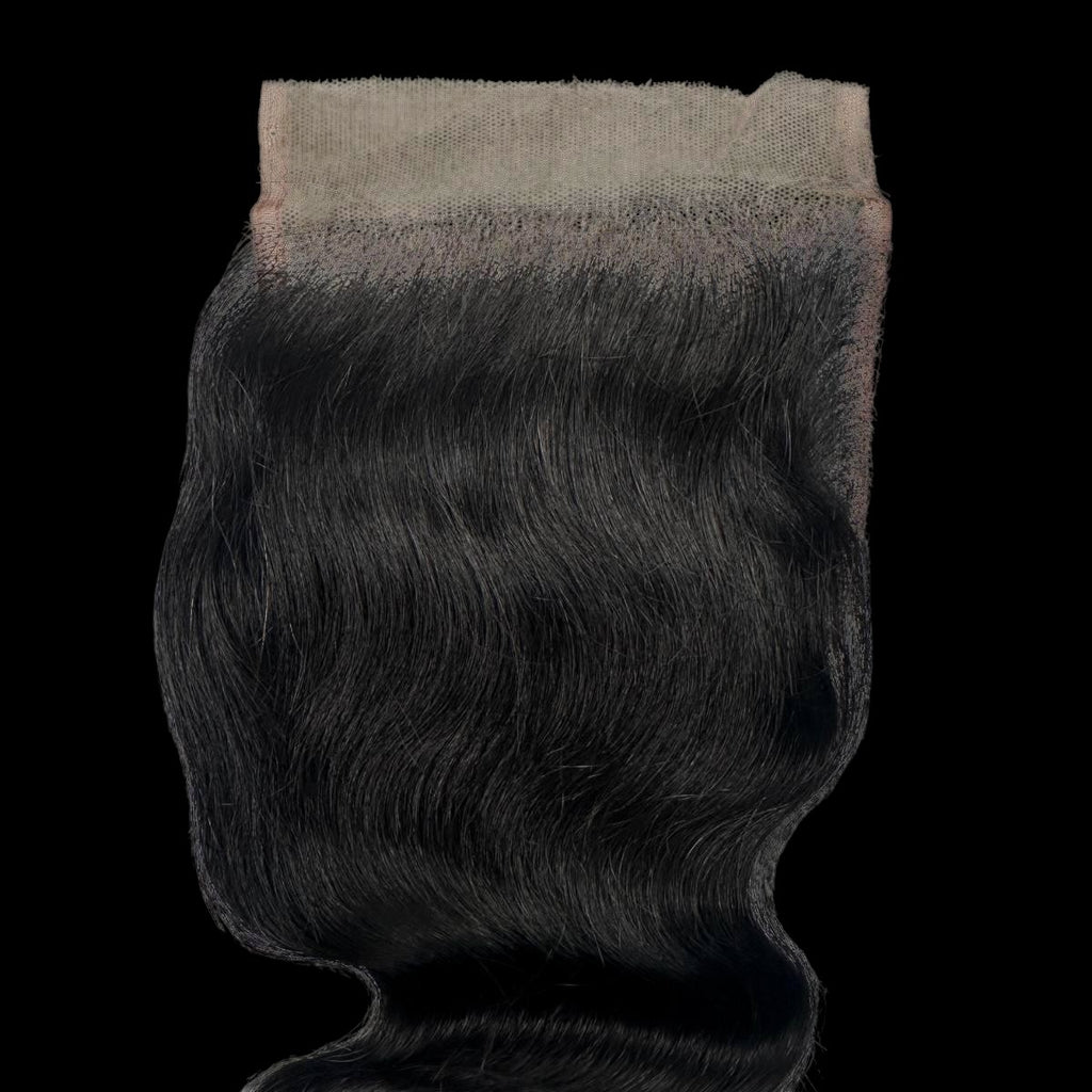 Jet Black Body Wave 4x4 HD Lace Human Hair Closure by Private Label