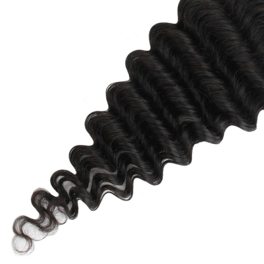 Deep Wave 4x4 Transparent Lace Human Hair Closure by Private Label