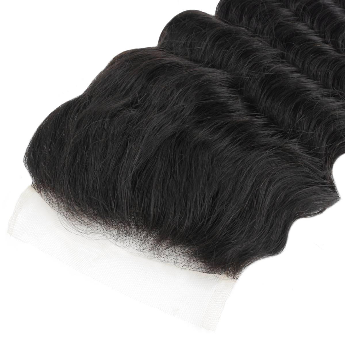 Deep Wave 4x4 Transparent Lace Human Hair Closure by Private Label