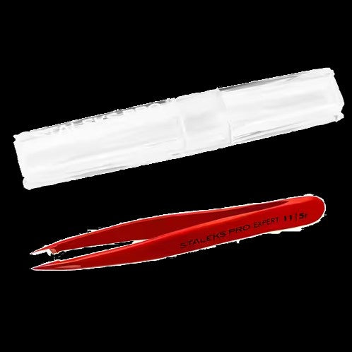 STALEKS PRO EXPERT 11 TYPE 5R EYEBROW TWEEZERS (POINT) RED TE-11/5R - STALEKS™ by kvadrat store