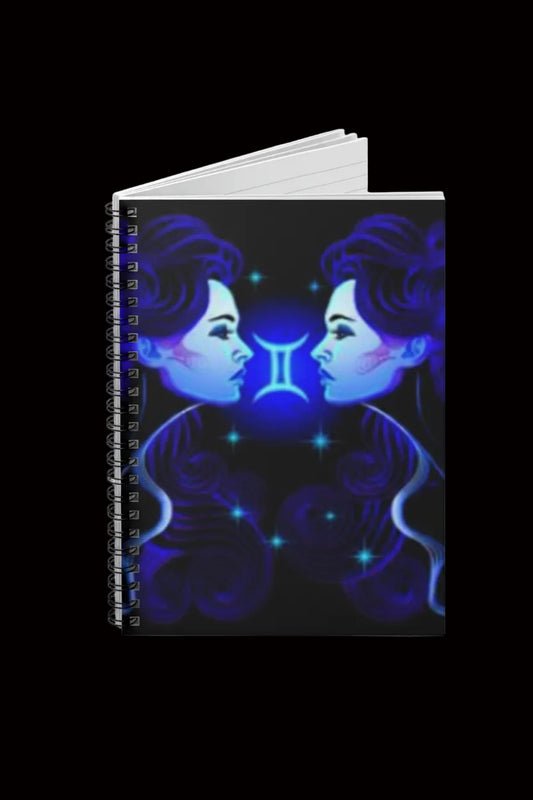Bleu Aura: Gemini Spiral Notebook - Ruled Line - AetherLux.Shop