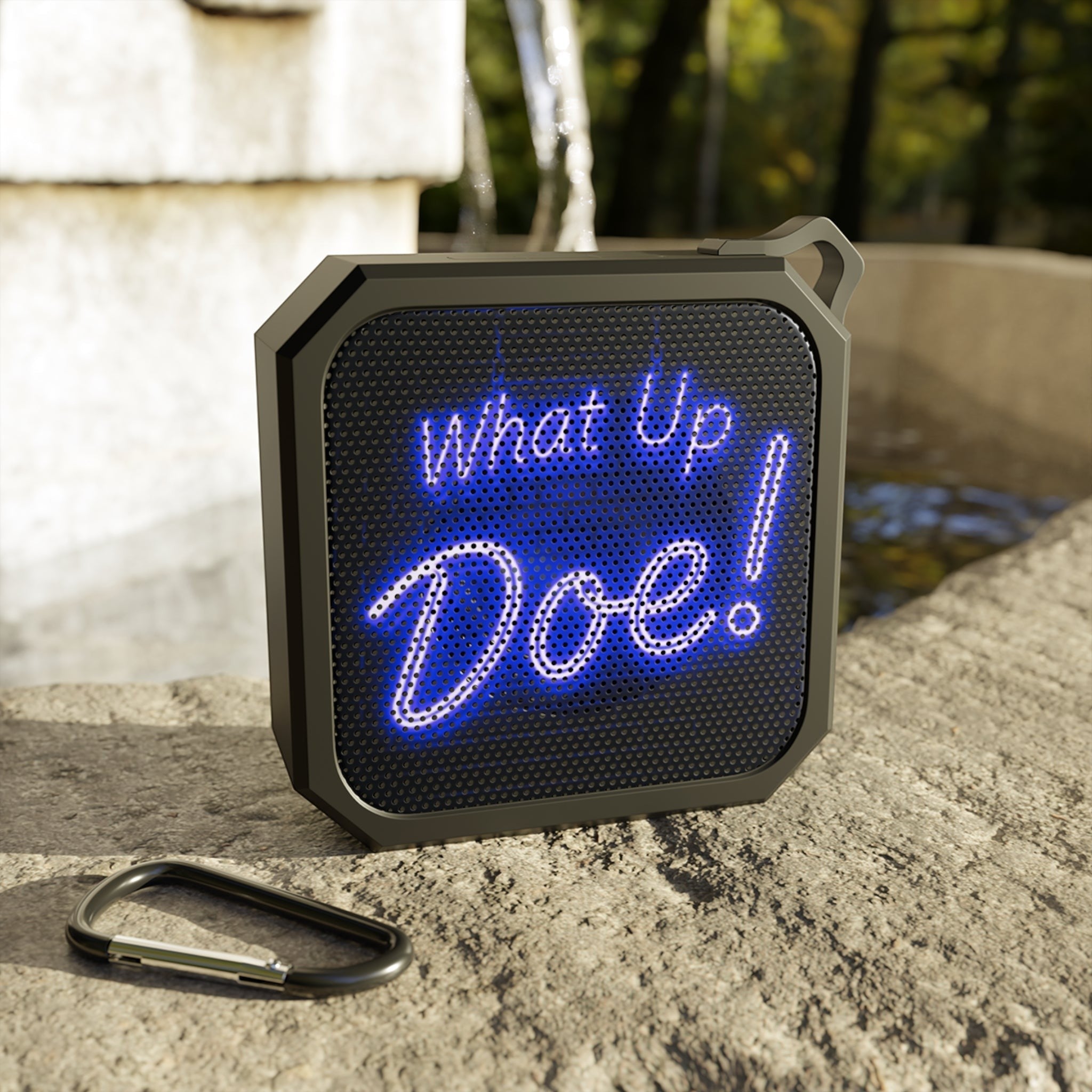 What Up Doe! Outdoor Bluetooth Speaker (BLUE) by Printify